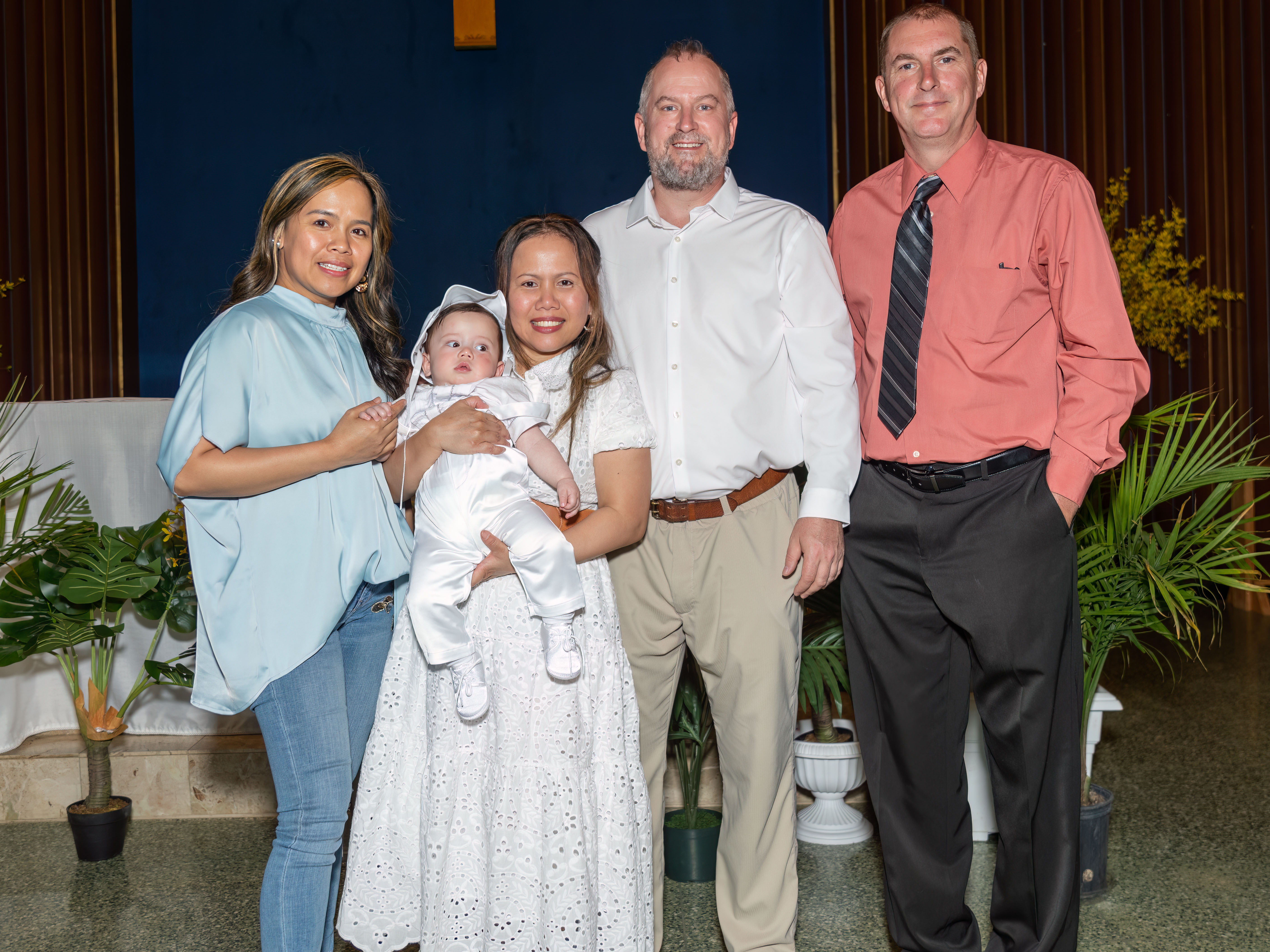 Bourdeau Baptism - family + God Mother and God Father